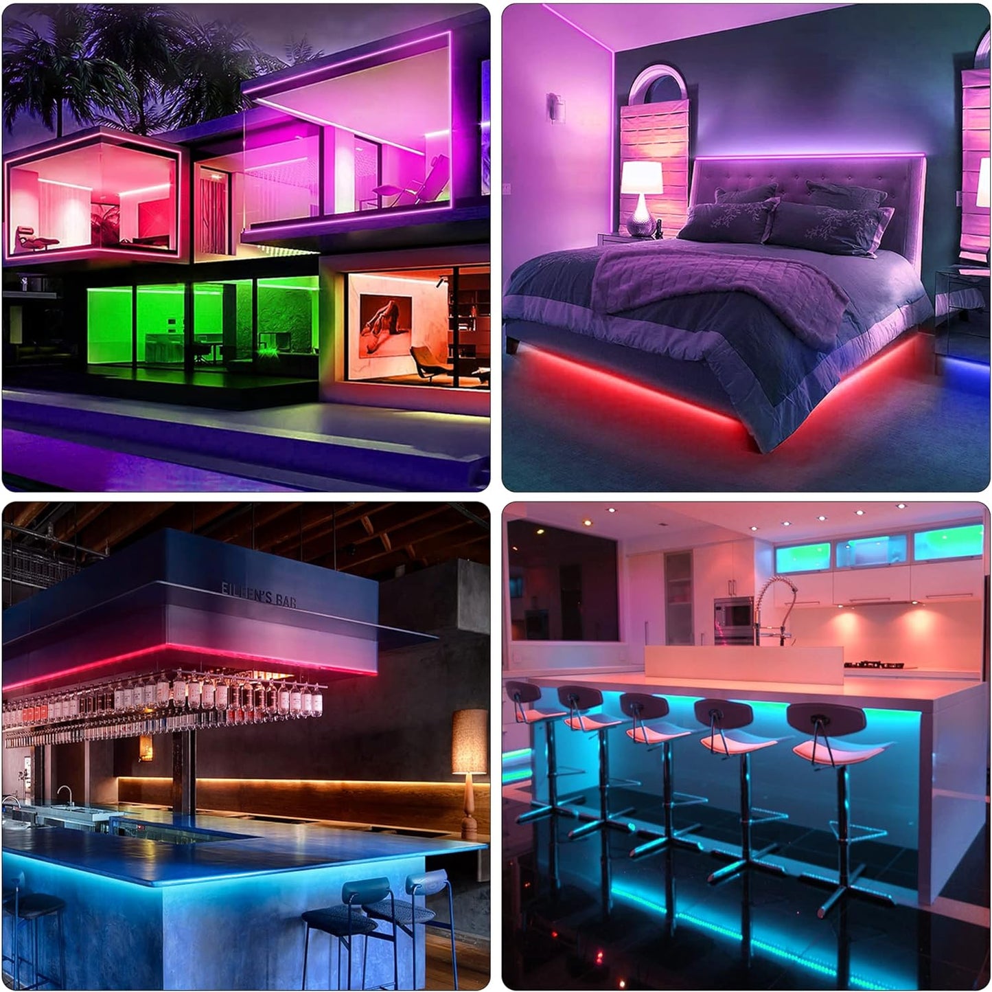 LED Lights Music Sync RGB Strip with Remote, Bluetooth, for Home Bar Decoration (100Ft)