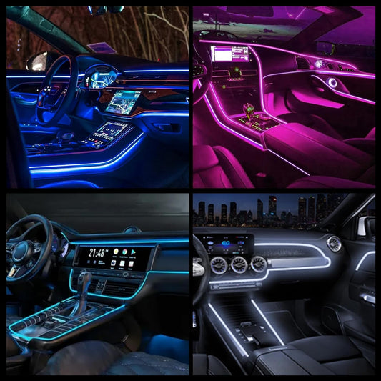 Car Interior LED Lights, Multi-Color Ambient Lighting Kit with Remote and Music Sync, RGB