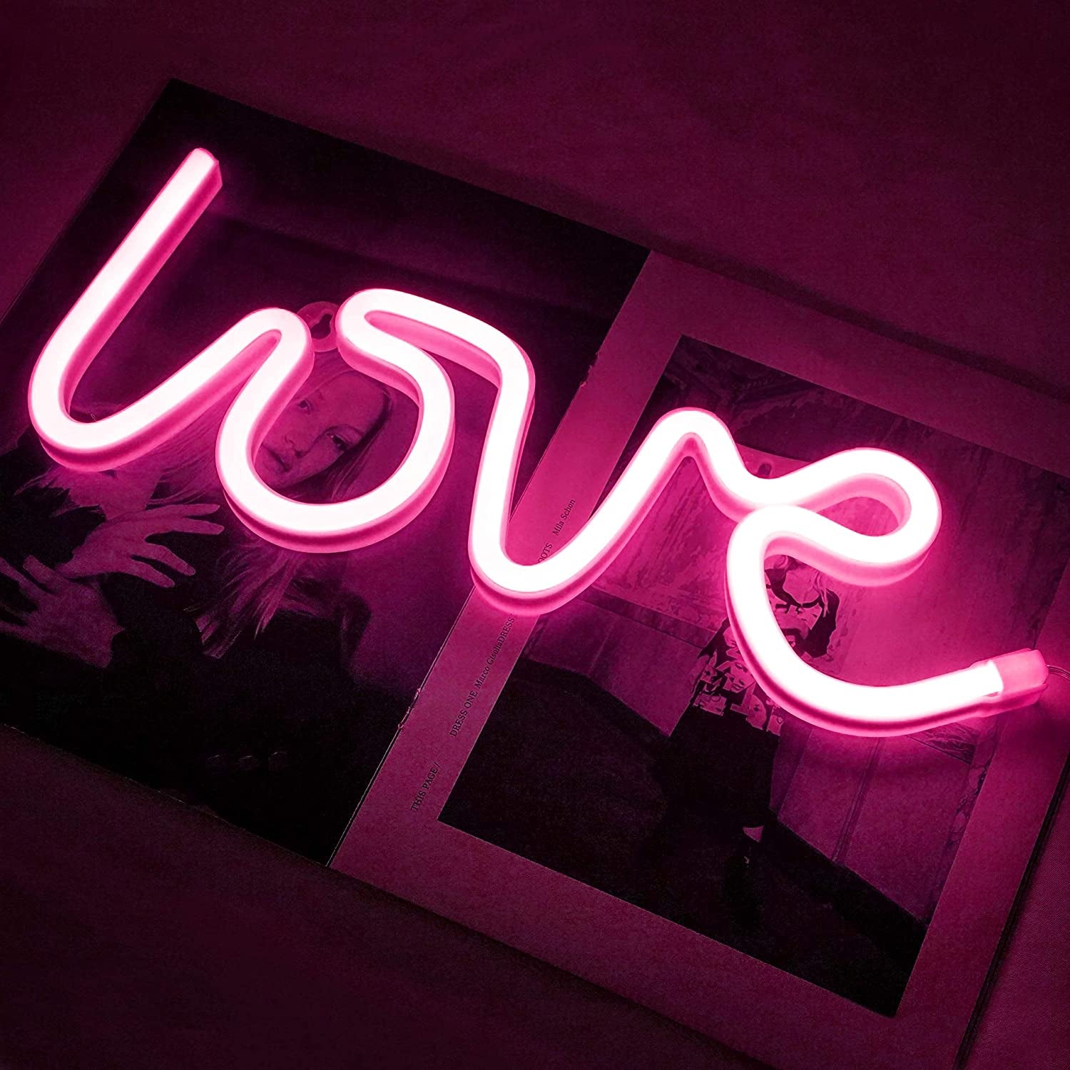 Love LED Neon Light, Usb/Battery Powered Neon Sign Lamp, Wall Decor (LOVE)